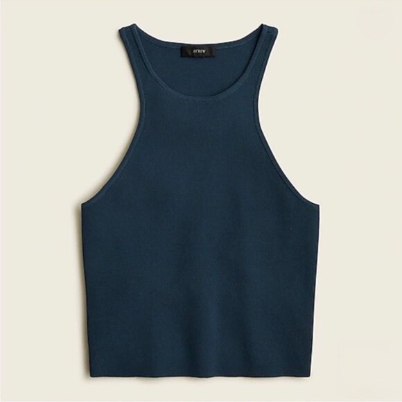 J. Crew Supersculpt Racerback Cropped Sweater Tank Top Shell Base Layer Blue XL - Picture 9 of 9
